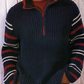 James – retro-streifenpullover mit halbem reibverschluss
