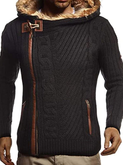 Lucian – kapuzenpullover aus fleece mit reibverschluss für herren