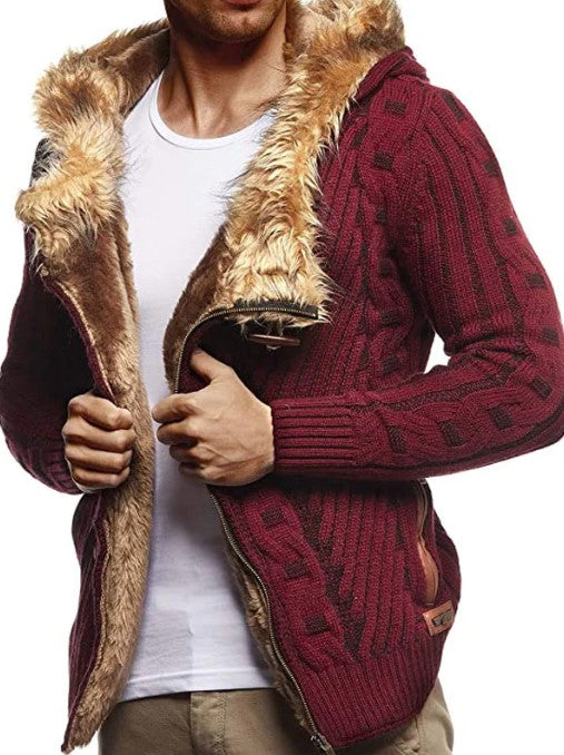Lucian – kapuzenpullover aus fleece mit reibverschluss für herren