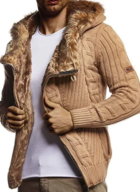 Lucian – kapuzenpullover aus fleece mit reibverschluss für herren