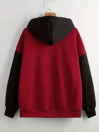 Timothy – farbblock-hoodie mit kordelzug für männer