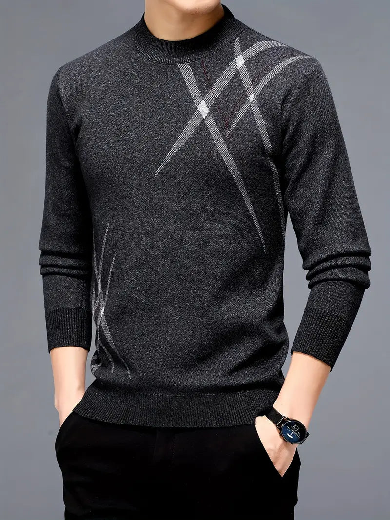 Hayden – stilvoller pullover mit geometrischem muster für herren