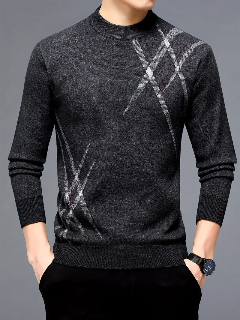 Hayden – stilvoller pullover mit geometrischem muster für herren