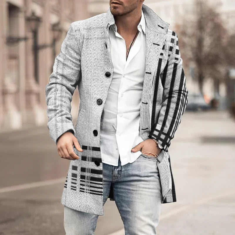 Rylan – lange daunenjacke mit karomuster