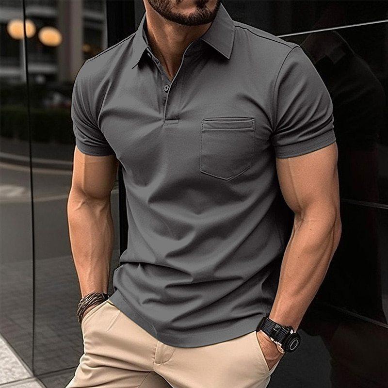 grau Polo-Shirt für Herren 